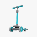 angled view of the blue gleam kick scooter to the left