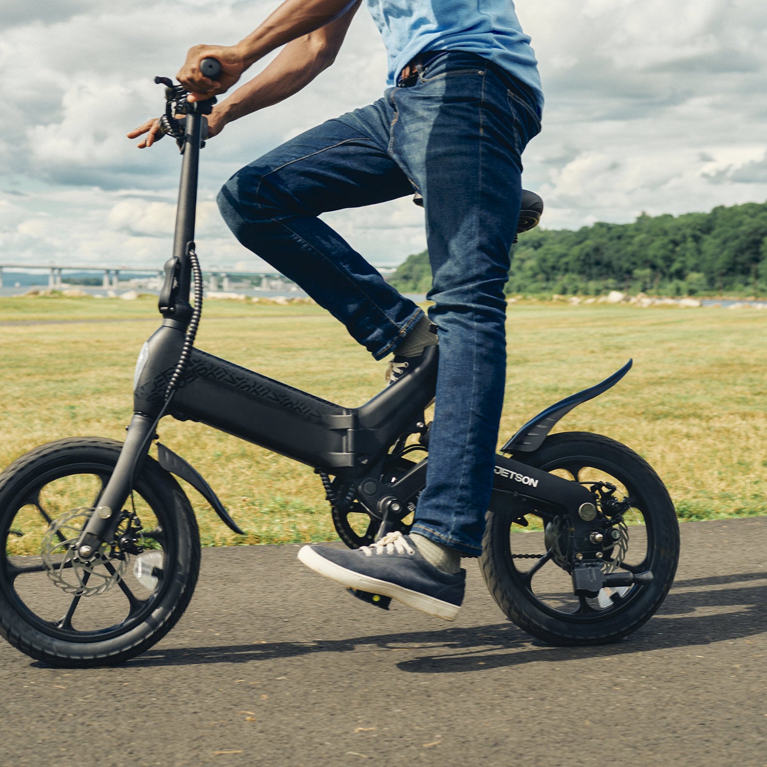 person on Haze electric bike