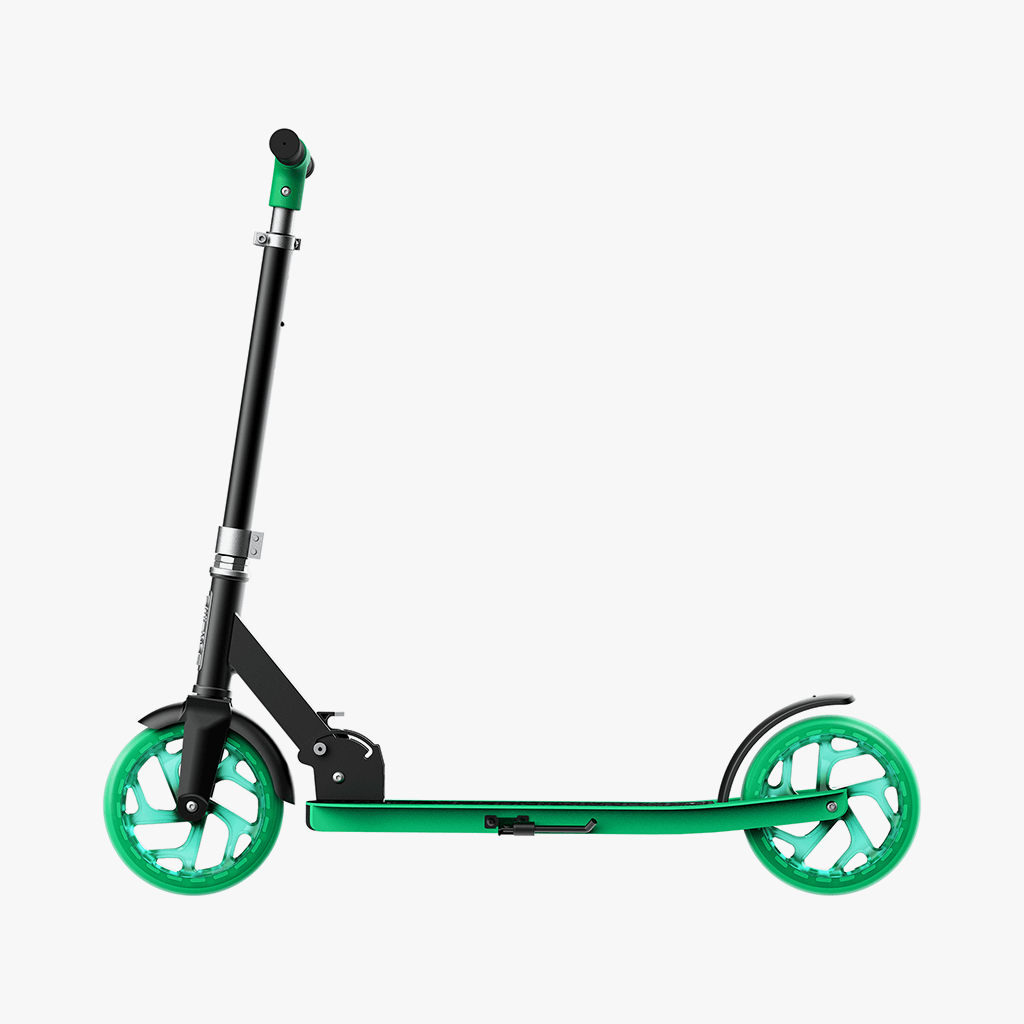 green hex scooter facing left