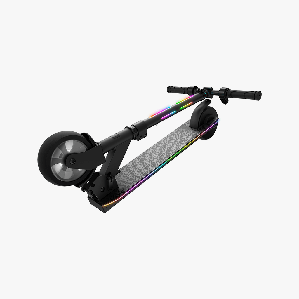 another angle of the folded Highline e-scooter