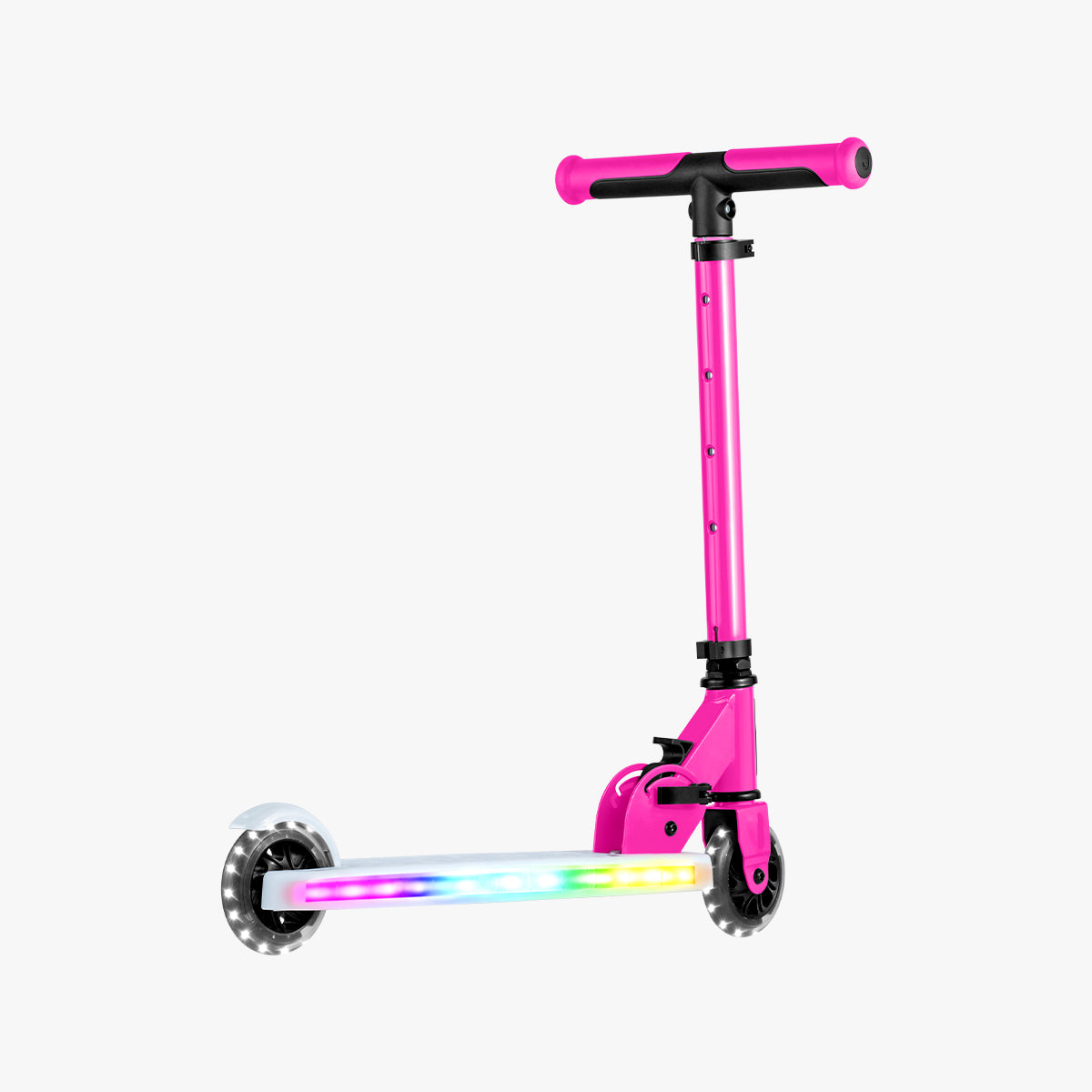 rear angled view of the pink helio x kick scooter