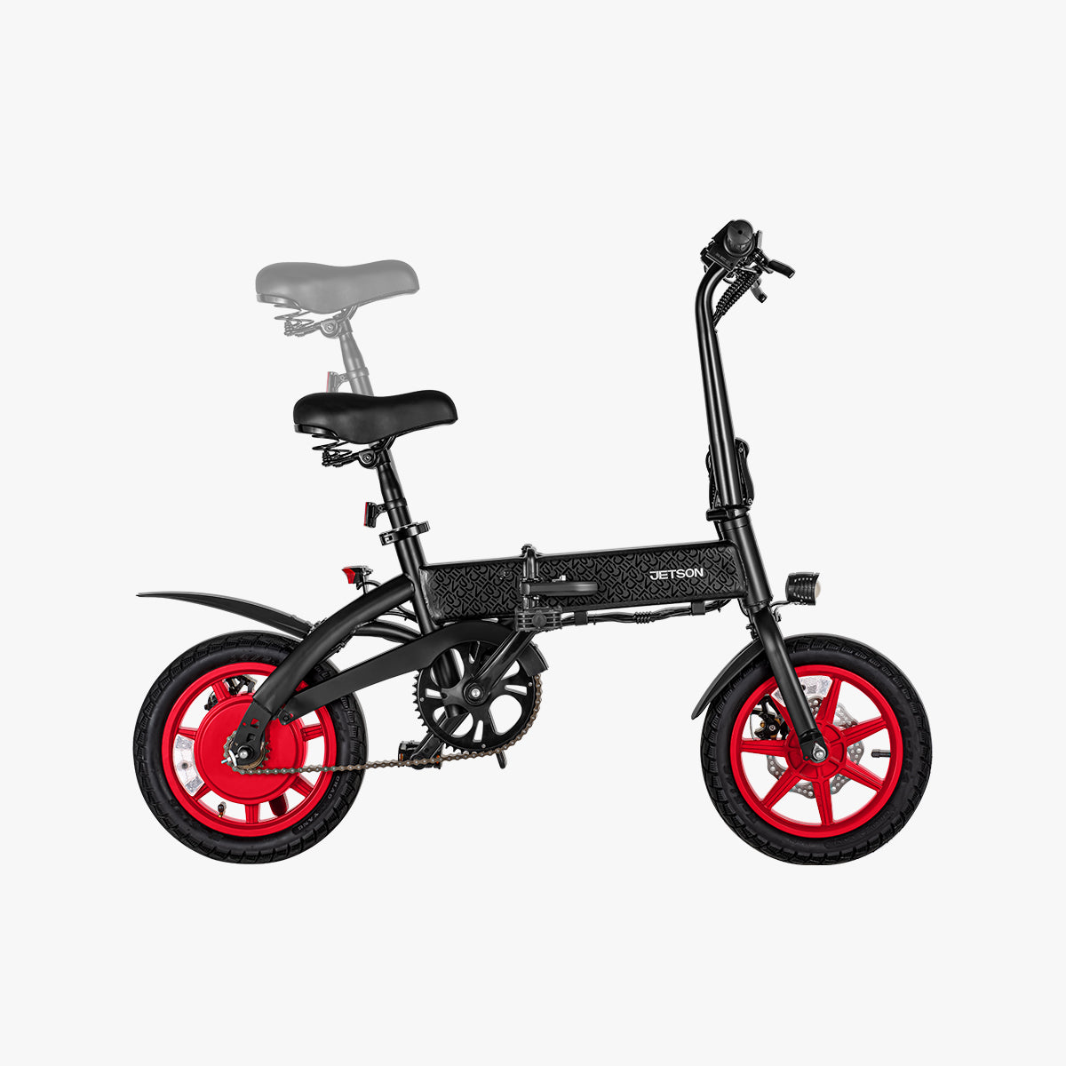 a side profile view of the Arro electric bike with a demonstration of how the seat can be adjusted by showing it at two different heights