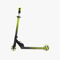 electric yellow juno kick scooter facing left