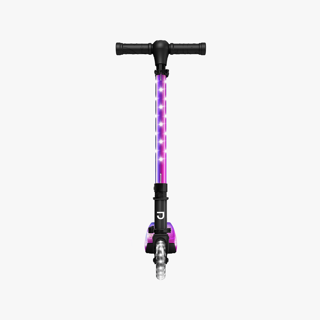 iridescent jupiter kick scooter facing straight forward