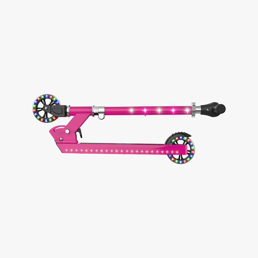 pink jupiter kick scooter folded in half