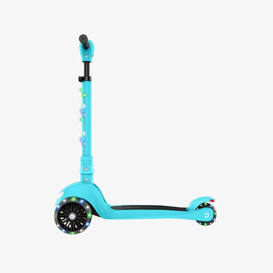 blue jupiter mini kick scooter facing left