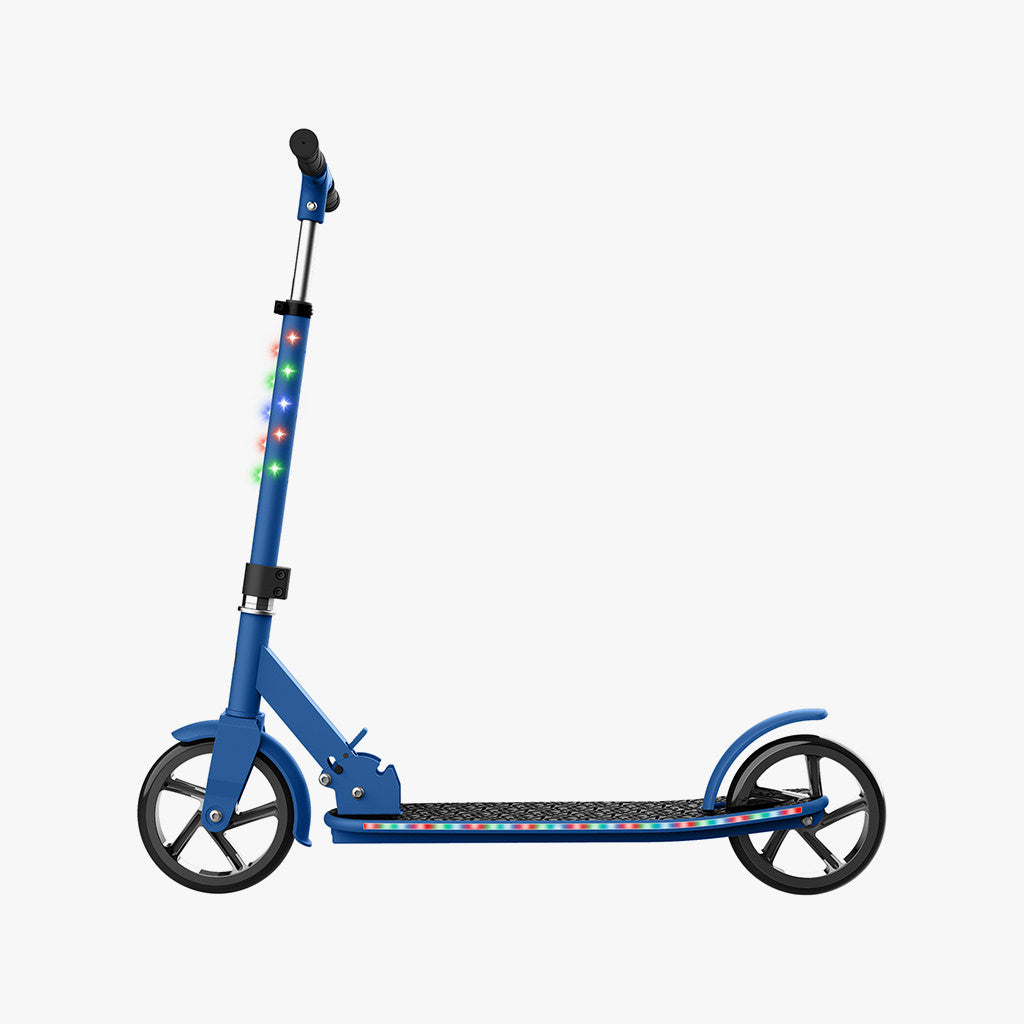 blue jupiter jumbo scooter facing left