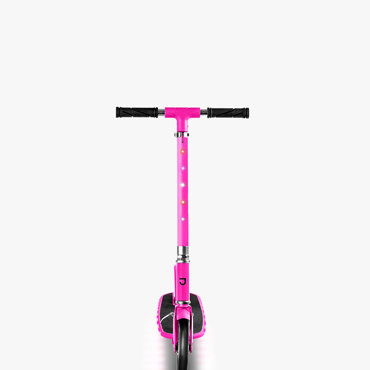 straight on view of the pink jupiter jumbo scooter