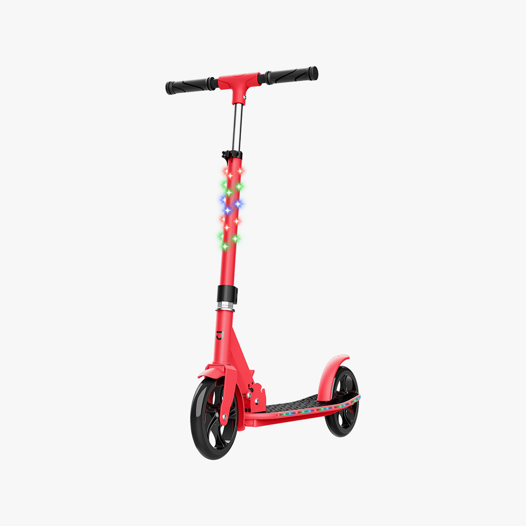 red jupiter jumbo scooter facing forward on a diagonal