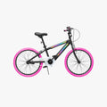 JLR X bike with black frame and pink tires faced to the right 