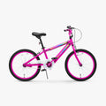 side view of pink JLR X bike facing to the right with the kickstand down