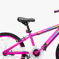 close up of pink JLR X bike with the bike seat not extended
