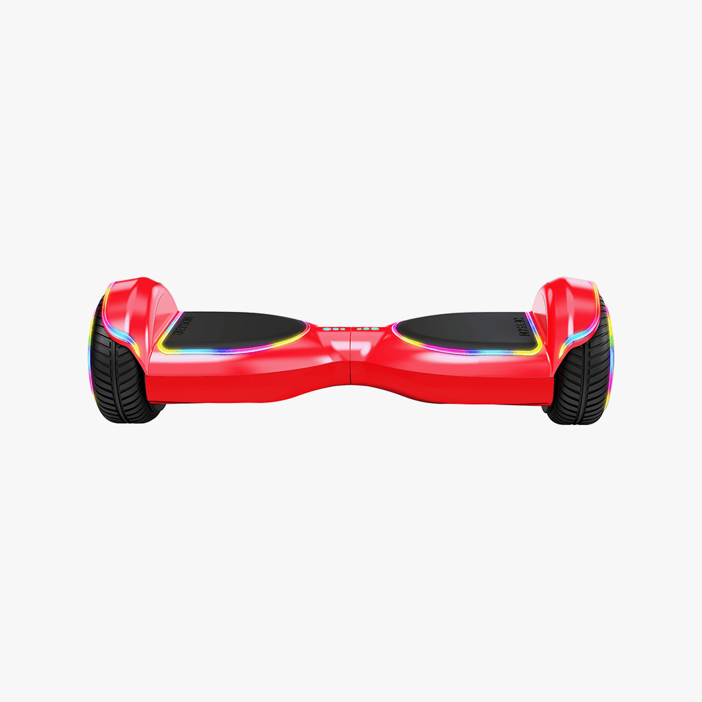 another straight on view of the red Magma hoverboard