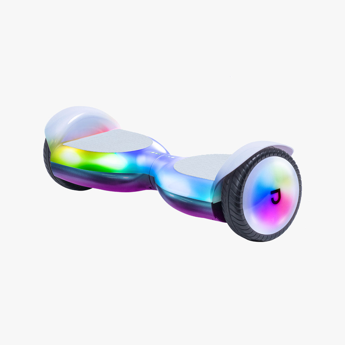 another front view of the Plasms X hoverboard angled to the left