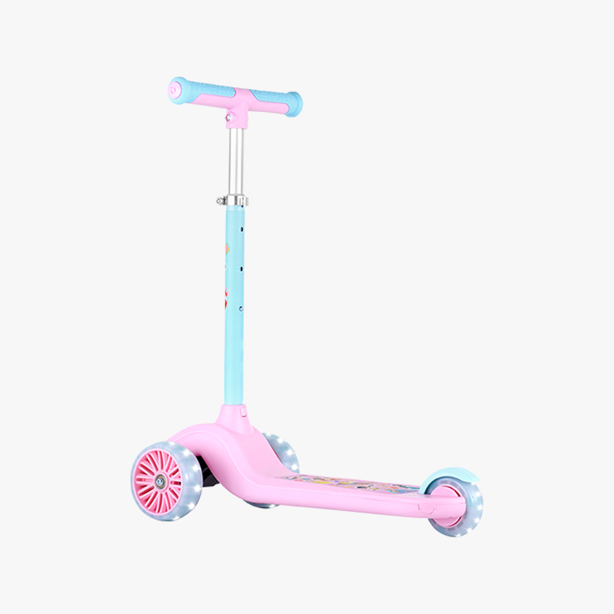 another side back view of the Disney Princess customizable kick scooter