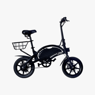 the rear basket is attached to the back of an e-bike