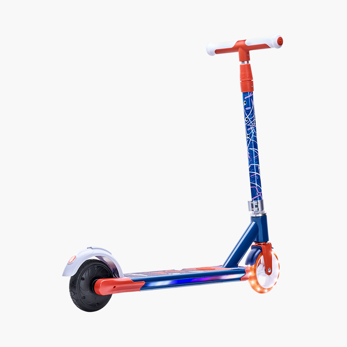 back side view of the Spiderman Electric Scooter