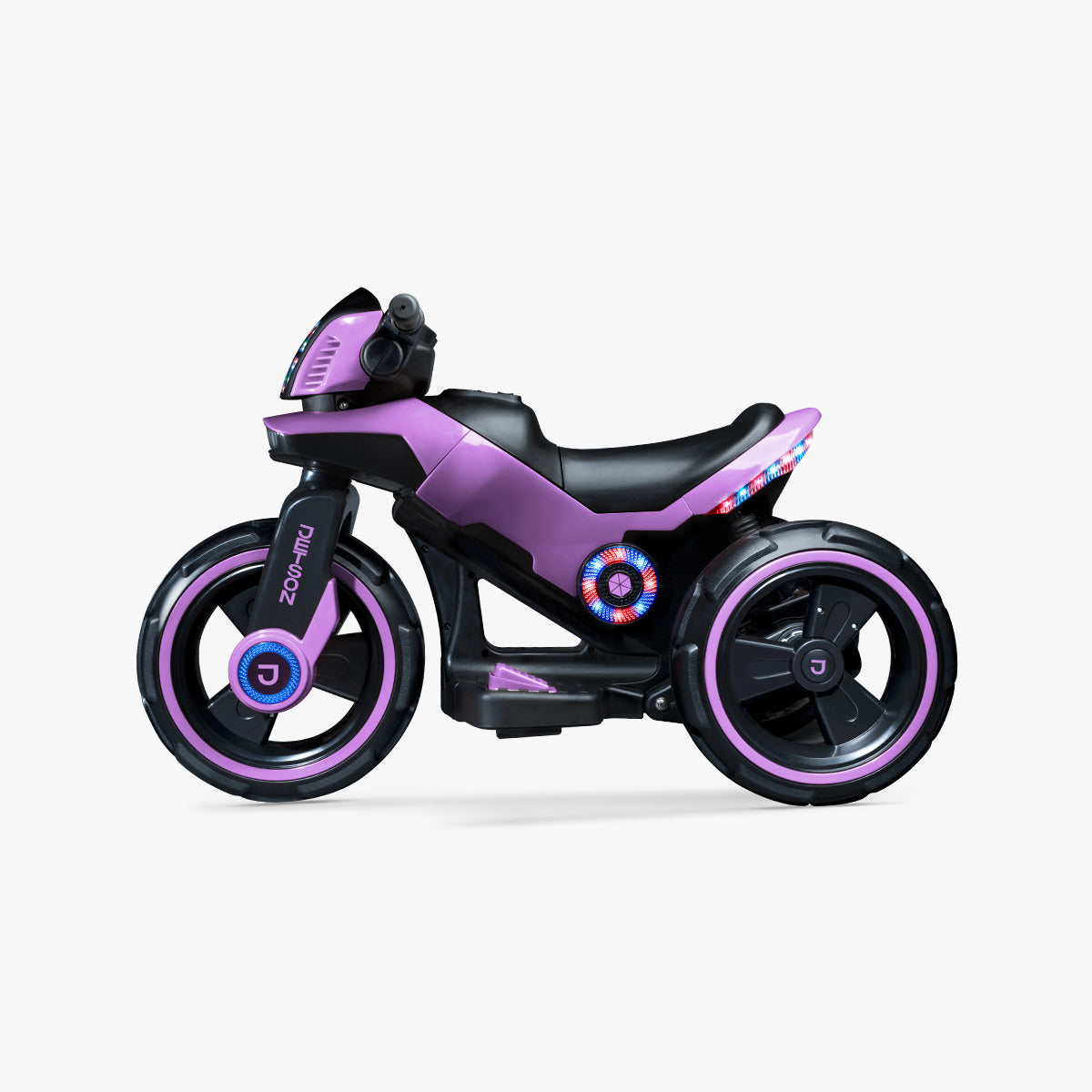 side view of the Purple Trooper Electric Ride On