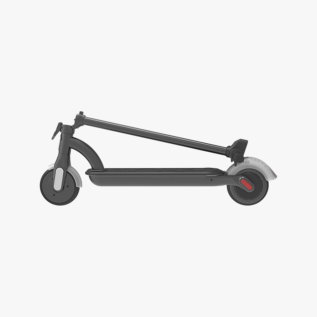 side view of the folded Ora Pro e-scooter