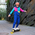 boy riding the Zone hoverboard and having fun